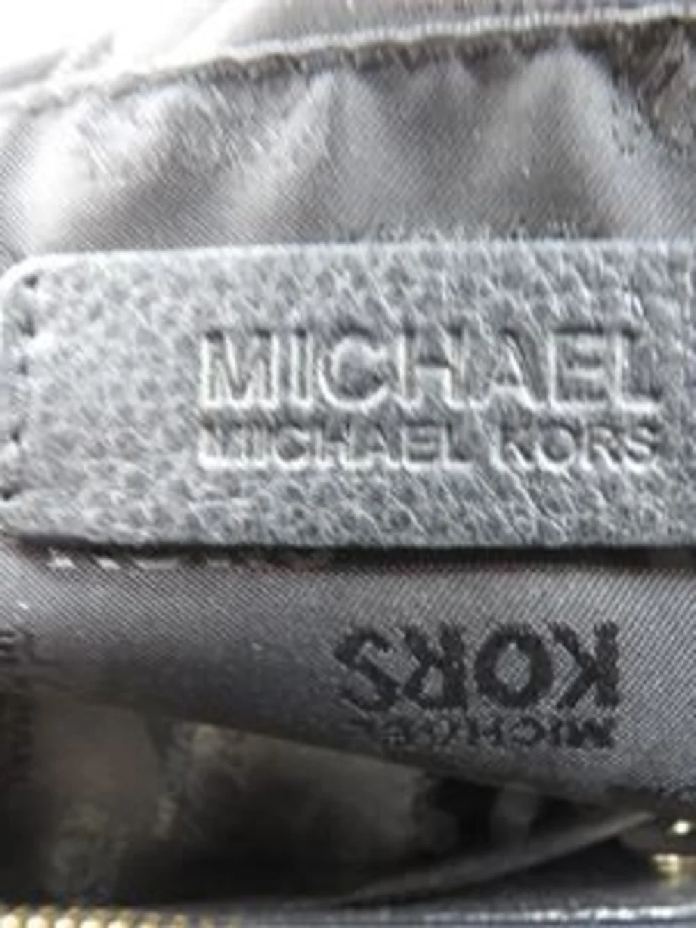 Michael Kors Black Leather Shoulder Bag with Gold Hardware